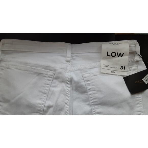 NWT - Rag & Bone Dre Low-Rise Ankle Slim Boyfriend Jeans in White Size: 31 - Picture 5 of 5